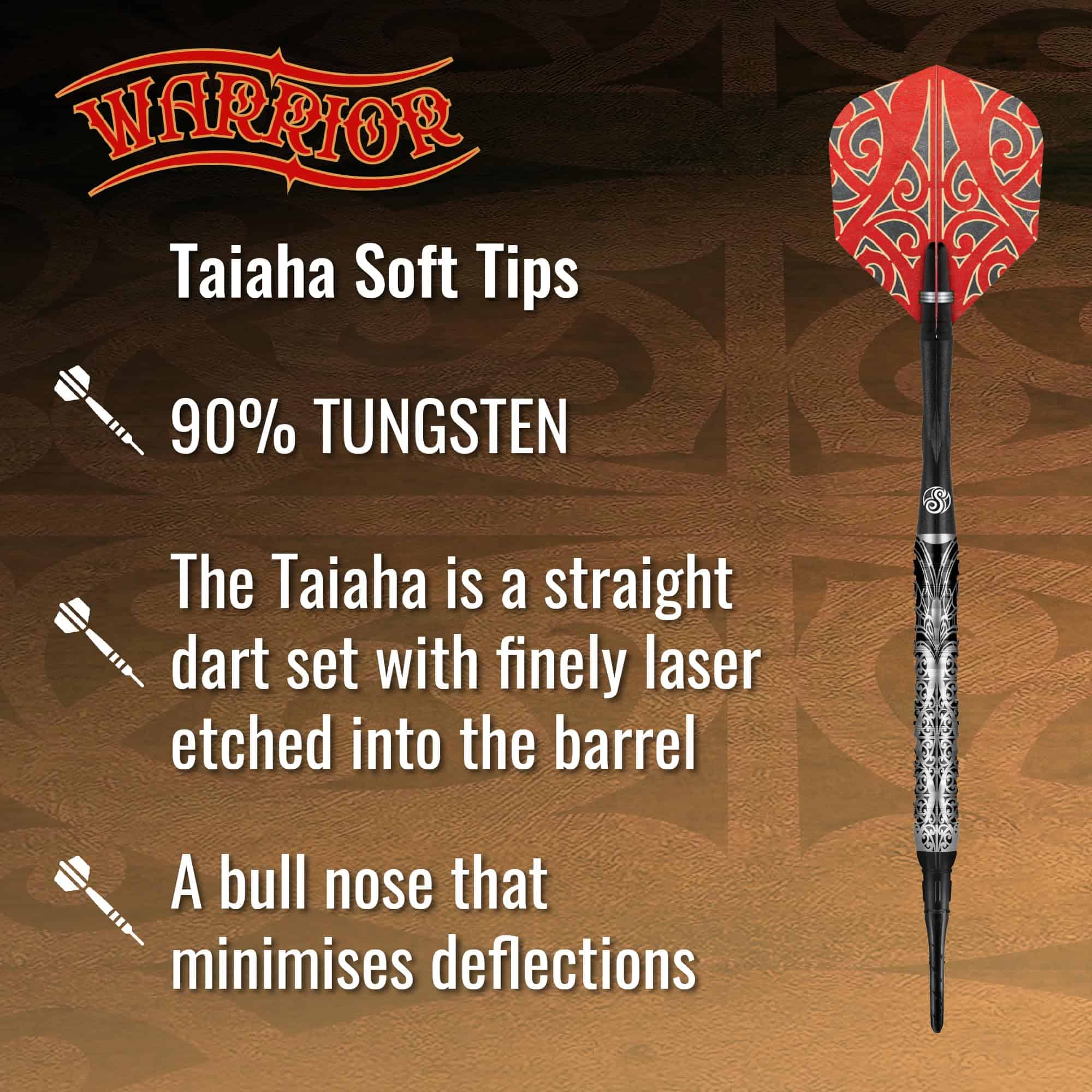 Set de dardos profesionales Shot! Darts Warrior Taiaha 90% - Imagen 3