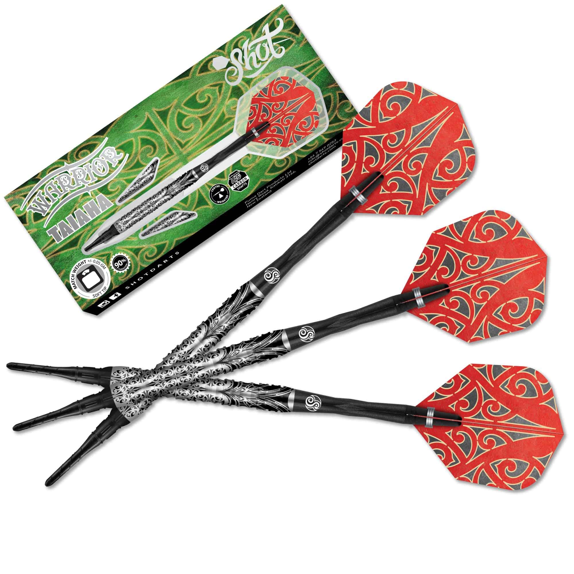 Set de dardos profesionales Shot! Darts Warrior Taiaha 90%