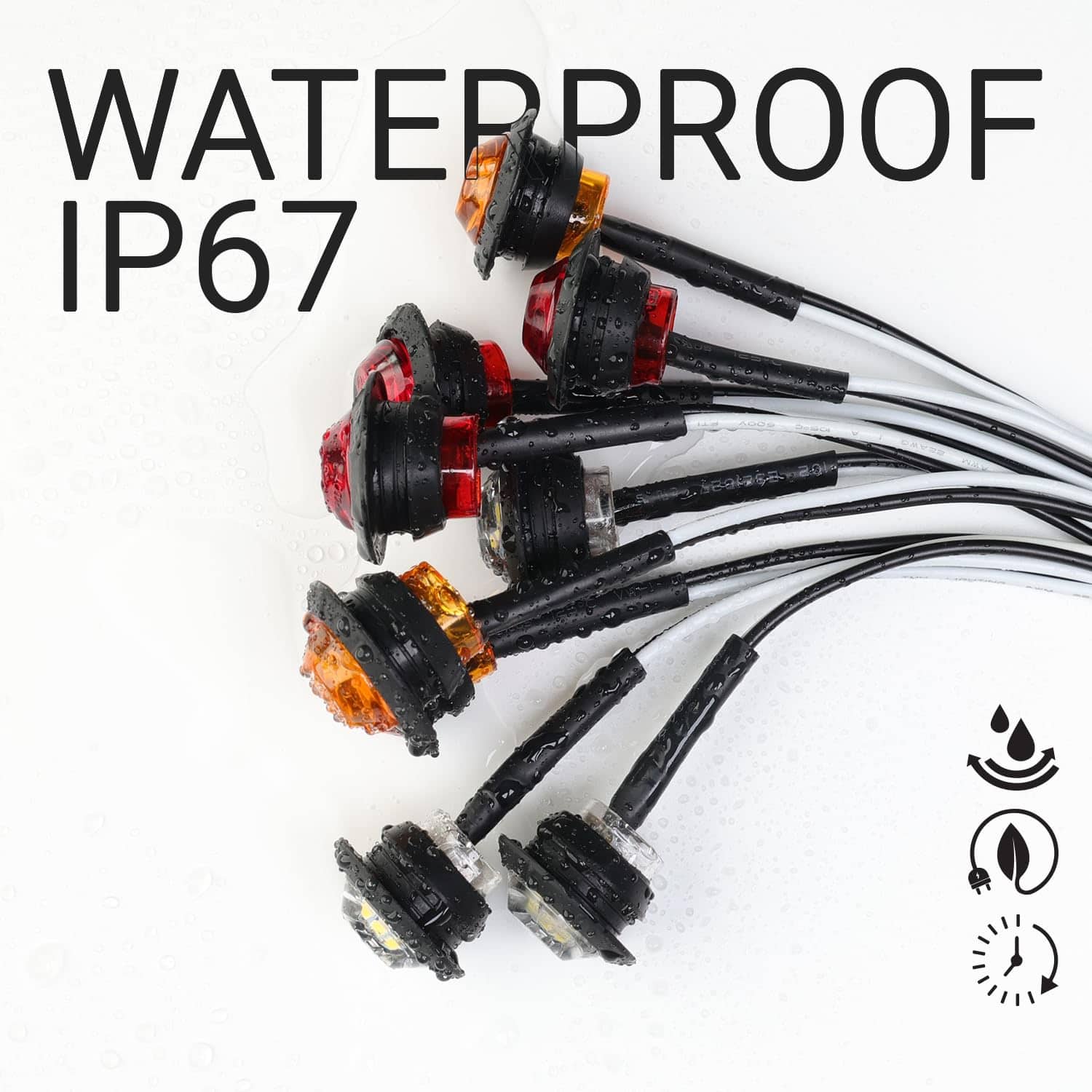 TMH 60 Pcs 3/4 Pulgadas 20 Ámbar + 20 Rojo + 20 Blanco Luz - Imagen 7