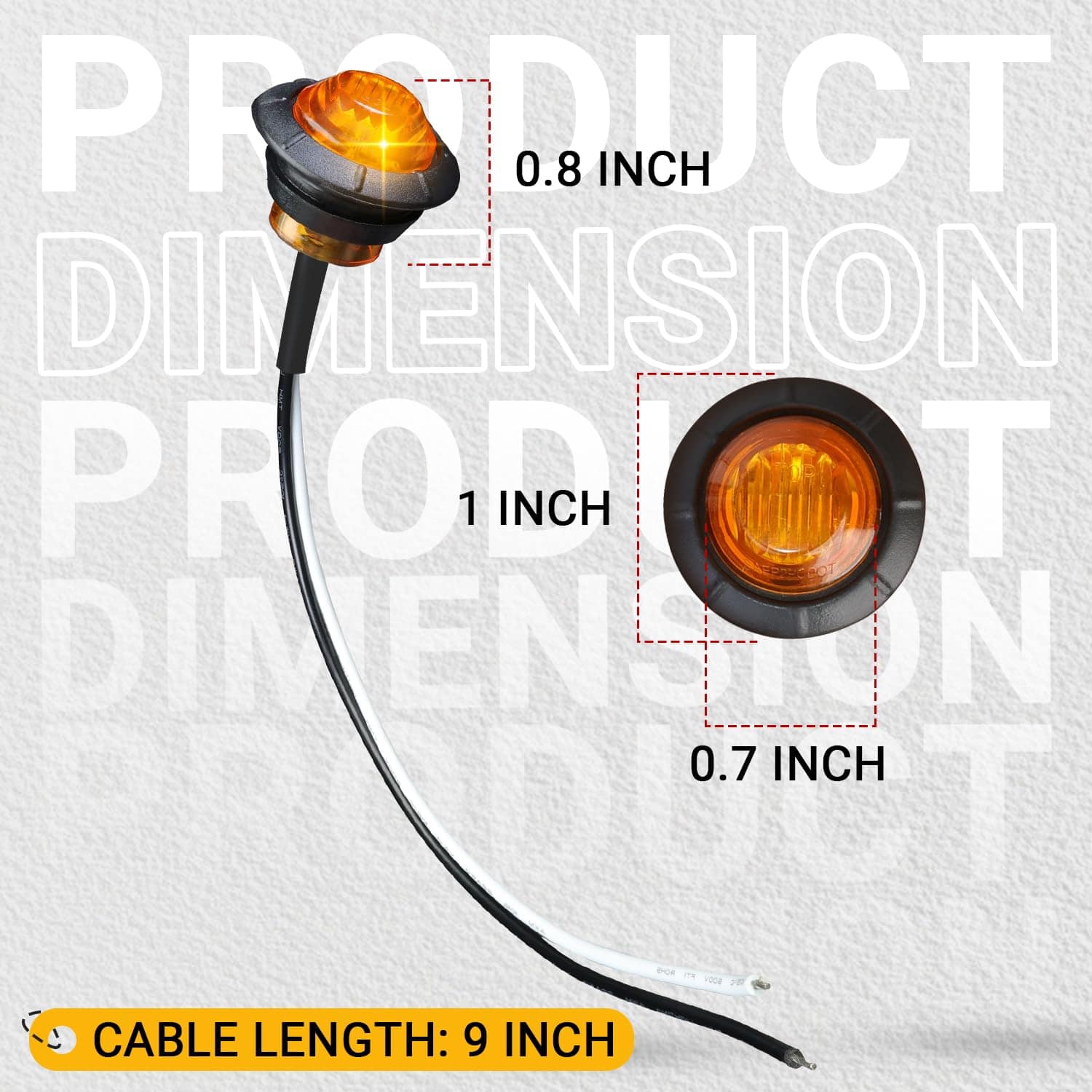 TMH 60 Pcs 3/4 Pulgadas 20 Ámbar + 20 Rojo + 20 Blanco Luz - Imagen 5