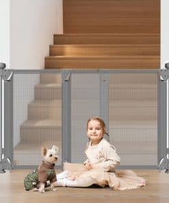Puerta de Seguridad para Bebés Sin Taladro -Gris