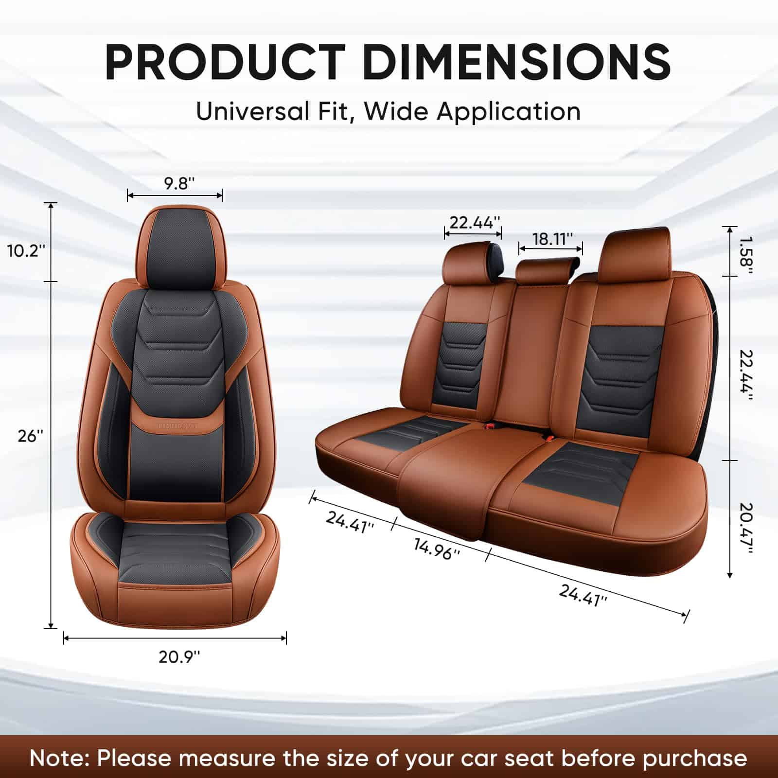 Cubiertas de asiento de cuero TIEHESYT para automóviles con - Imagen 6