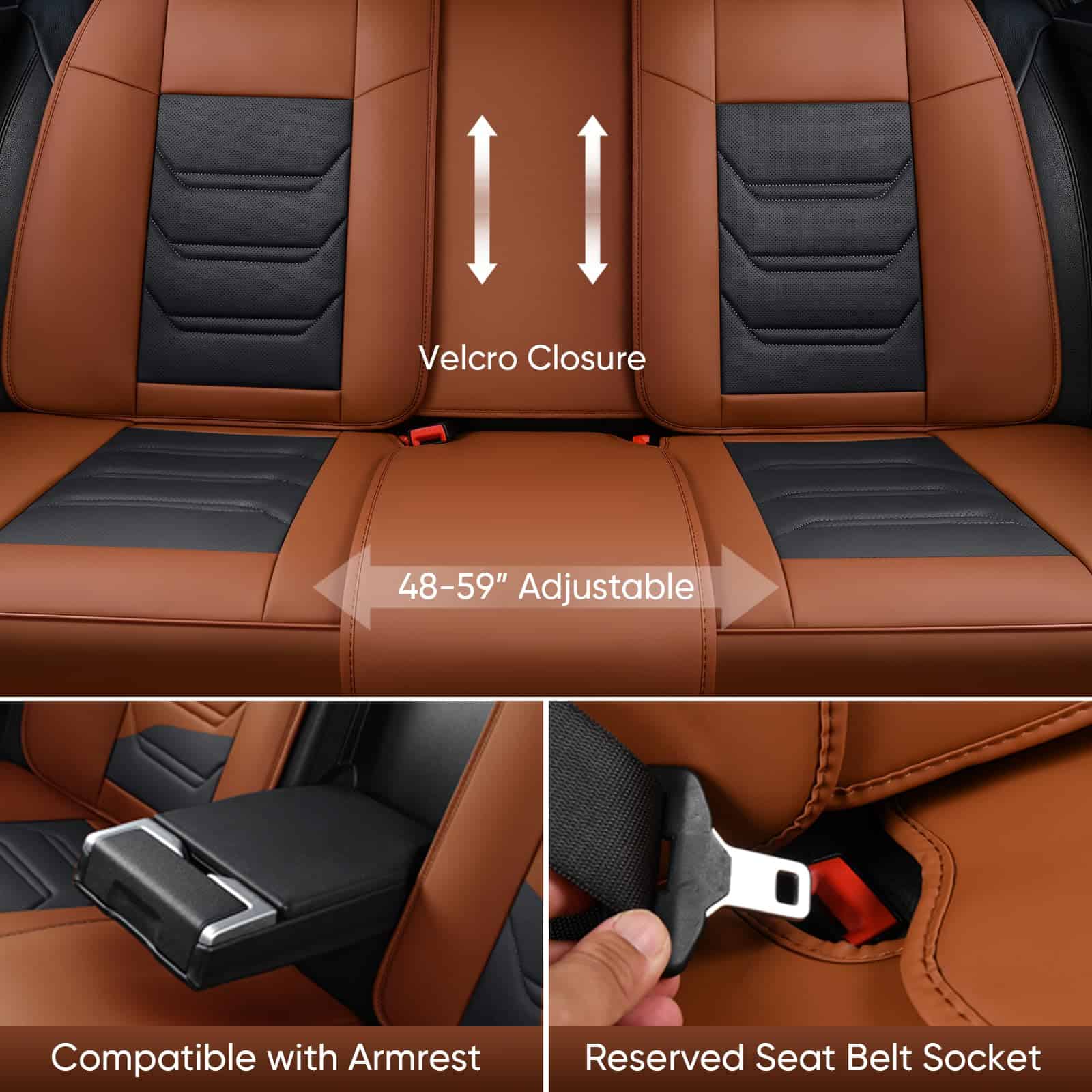 Cubiertas de asiento de cuero TIEHESYT para automóviles con - Imagen 5