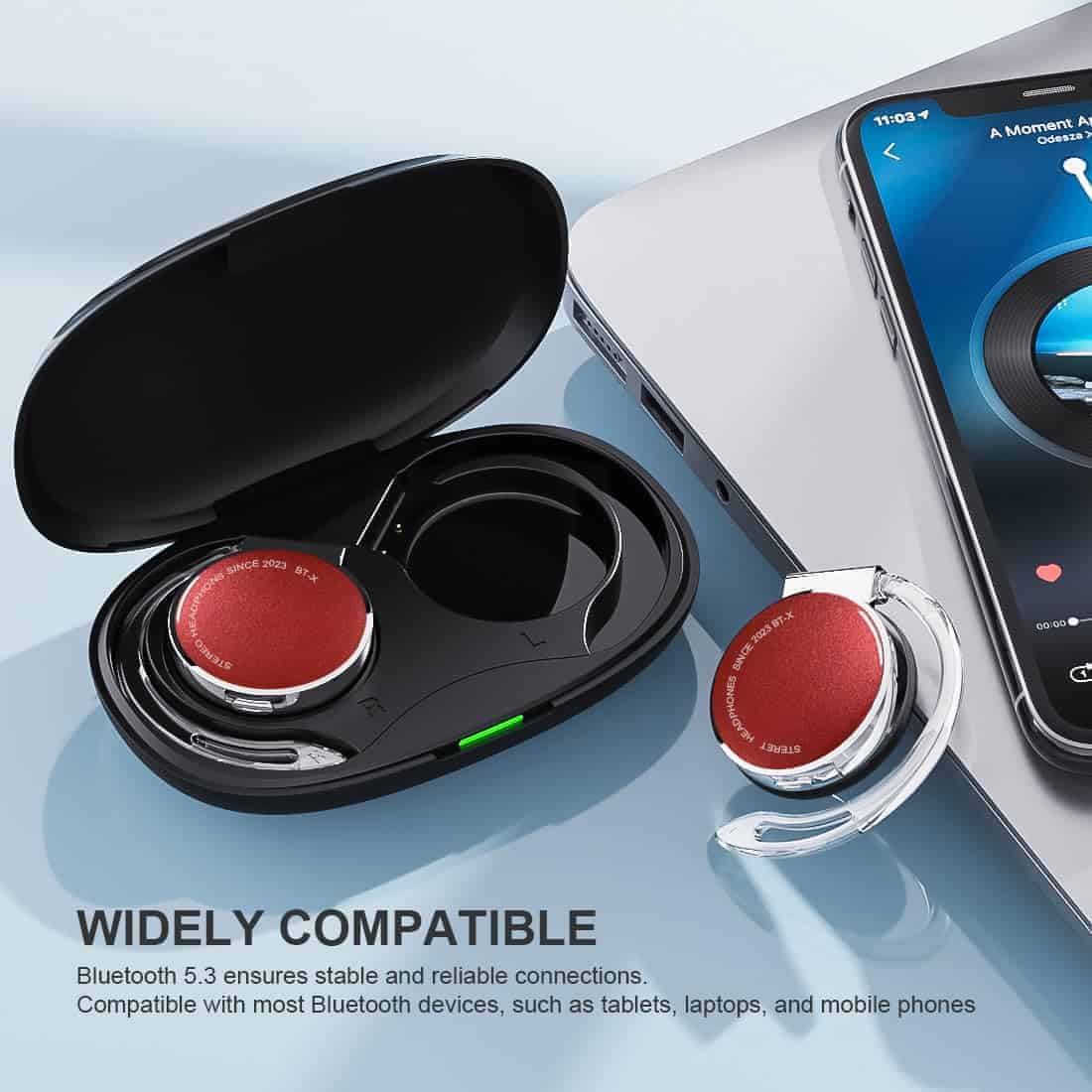 Audífonos Inalámbricos Bluetooth V5.3 de Oreja Abierta, - Imagen 4