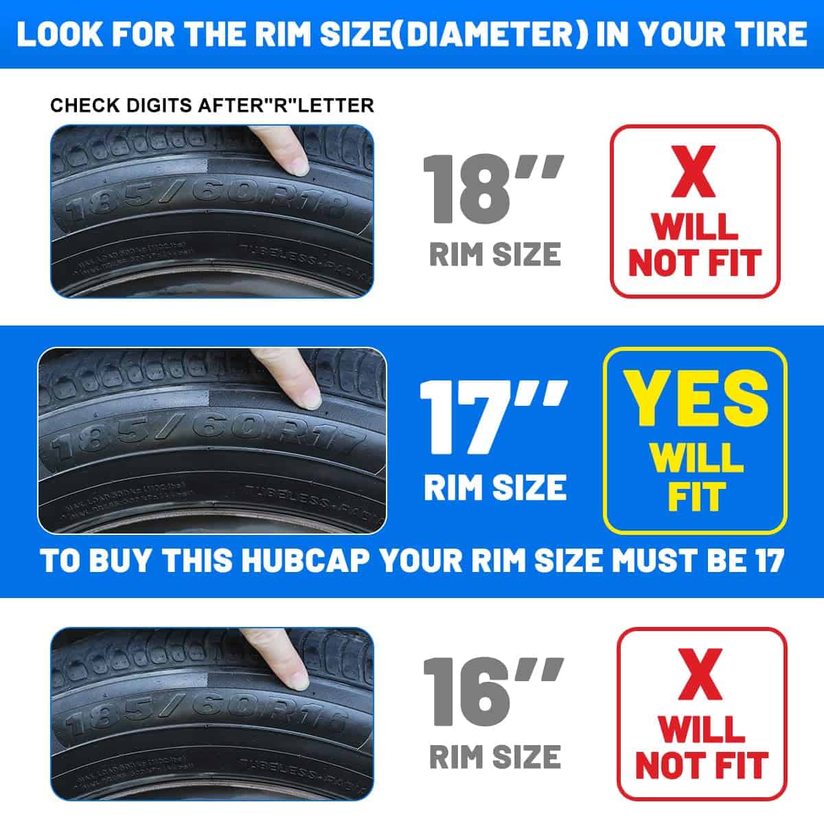 Tapacubos CAROXX 17'', Cubierta de Irim de Rueda Universal - Imagen 5