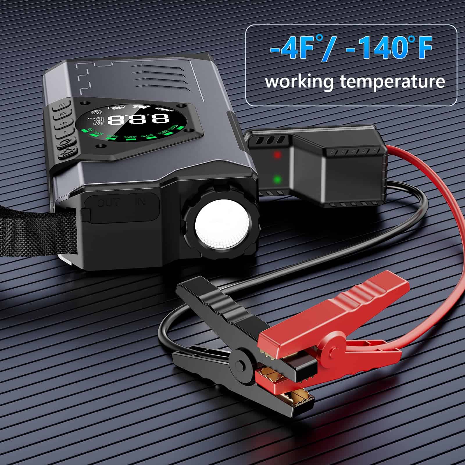 Arrancador de Batería Portátil Zcyge 3000A, Arrancador de - Imagen 7