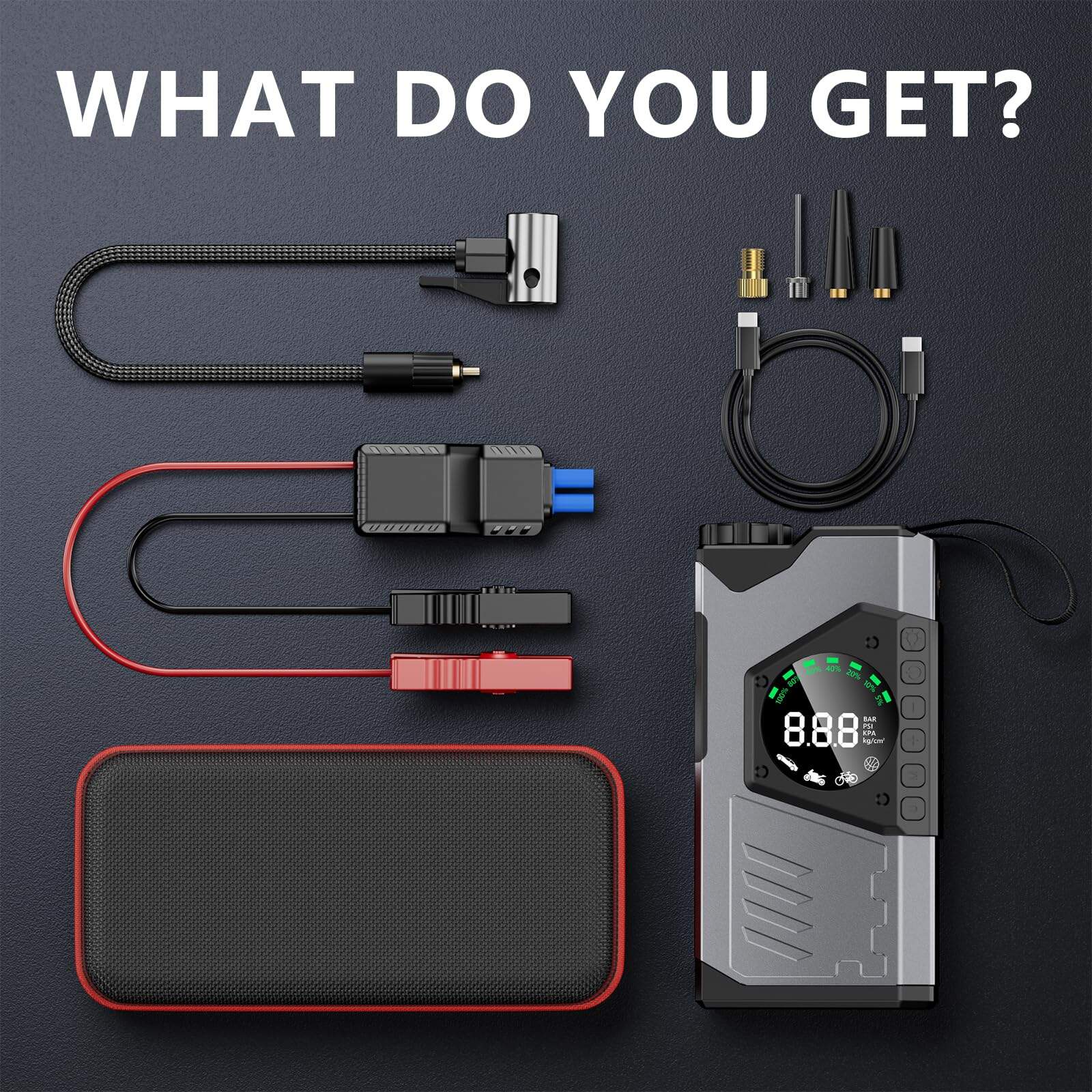 Arrancador de Batería Portátil Zcyge 3000A, Arrancador de - Imagen 8