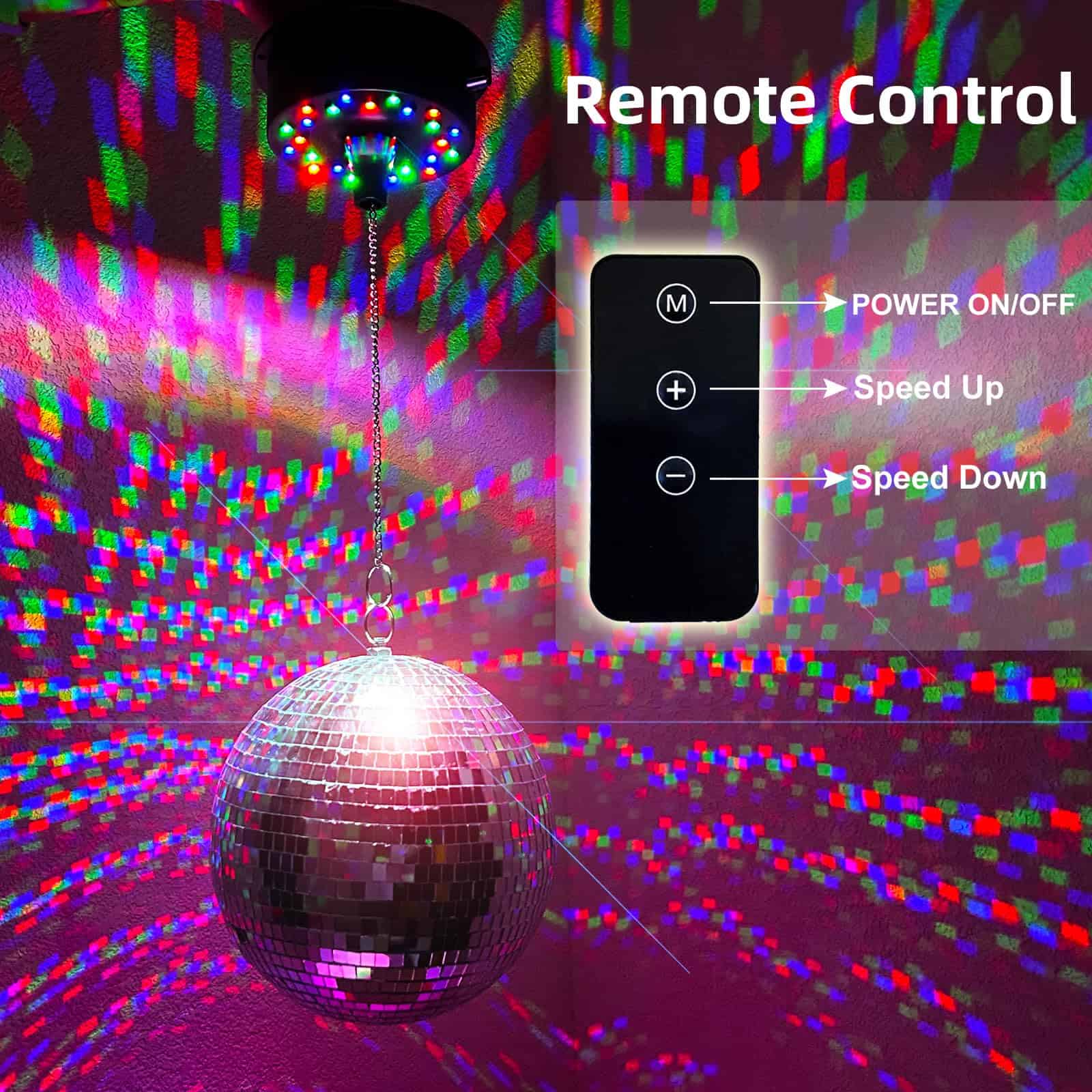 Motor Giratorio de Bola de Espejos con Control Remoto, - Imagen 3