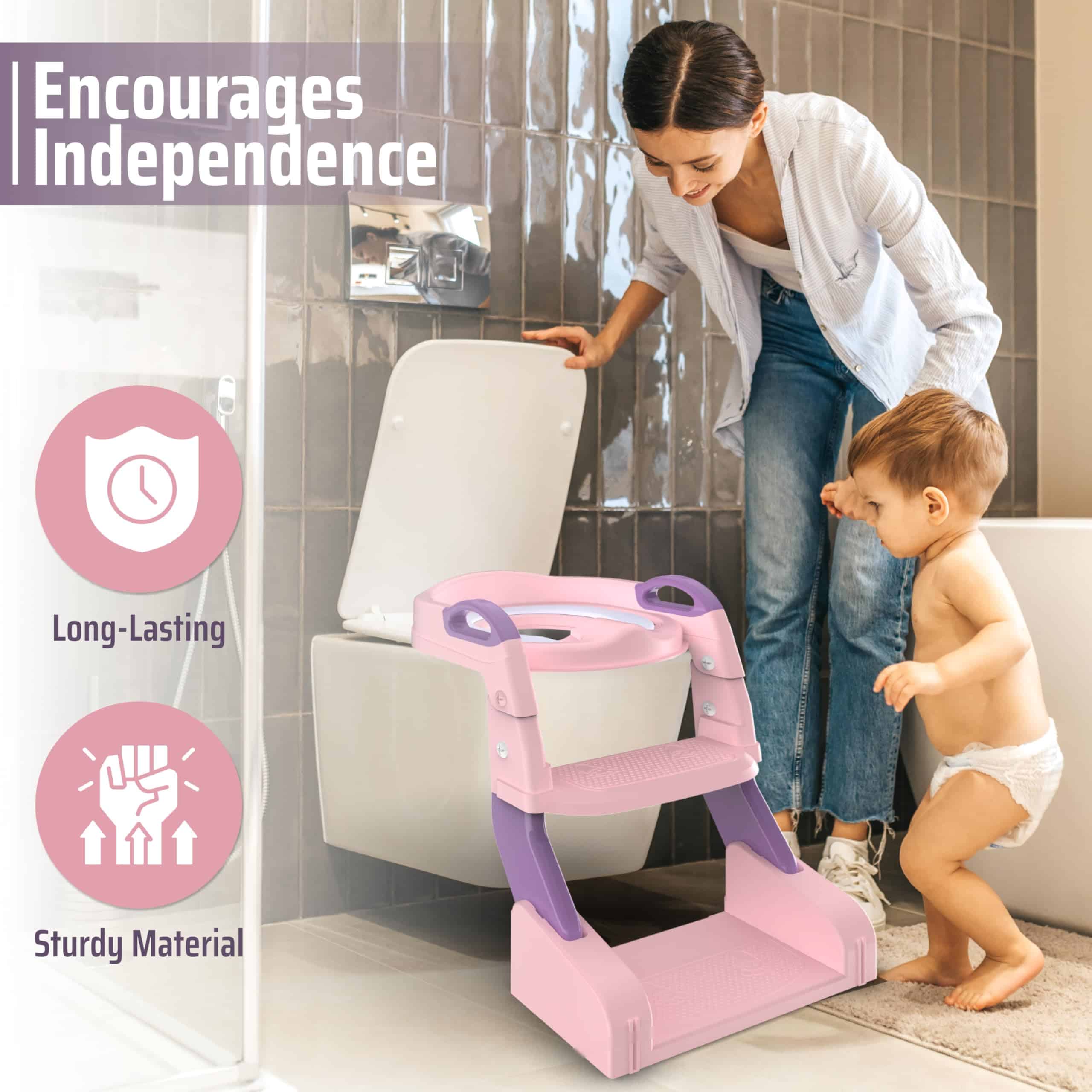 Asiento de Baño 3-en-1 para Entrenamiento de Bebés con - Imagen 4