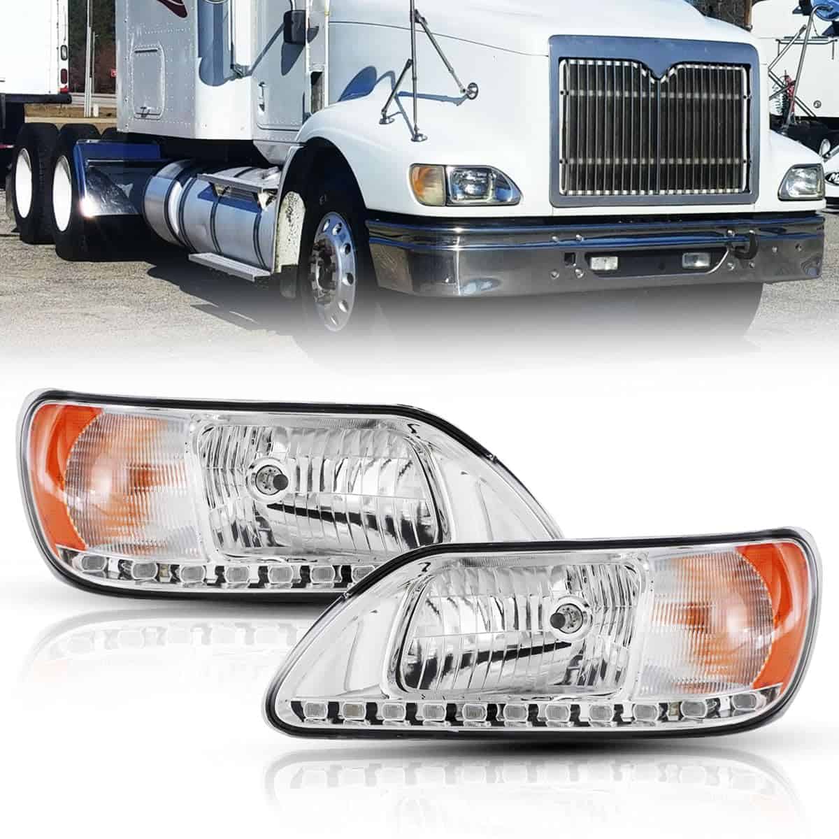 Conjunto de Faros LED Seassauto para International