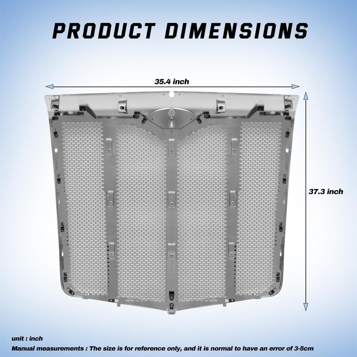 Parrilla delantera cromada de reemplazo para capó radiador - Imagen 7