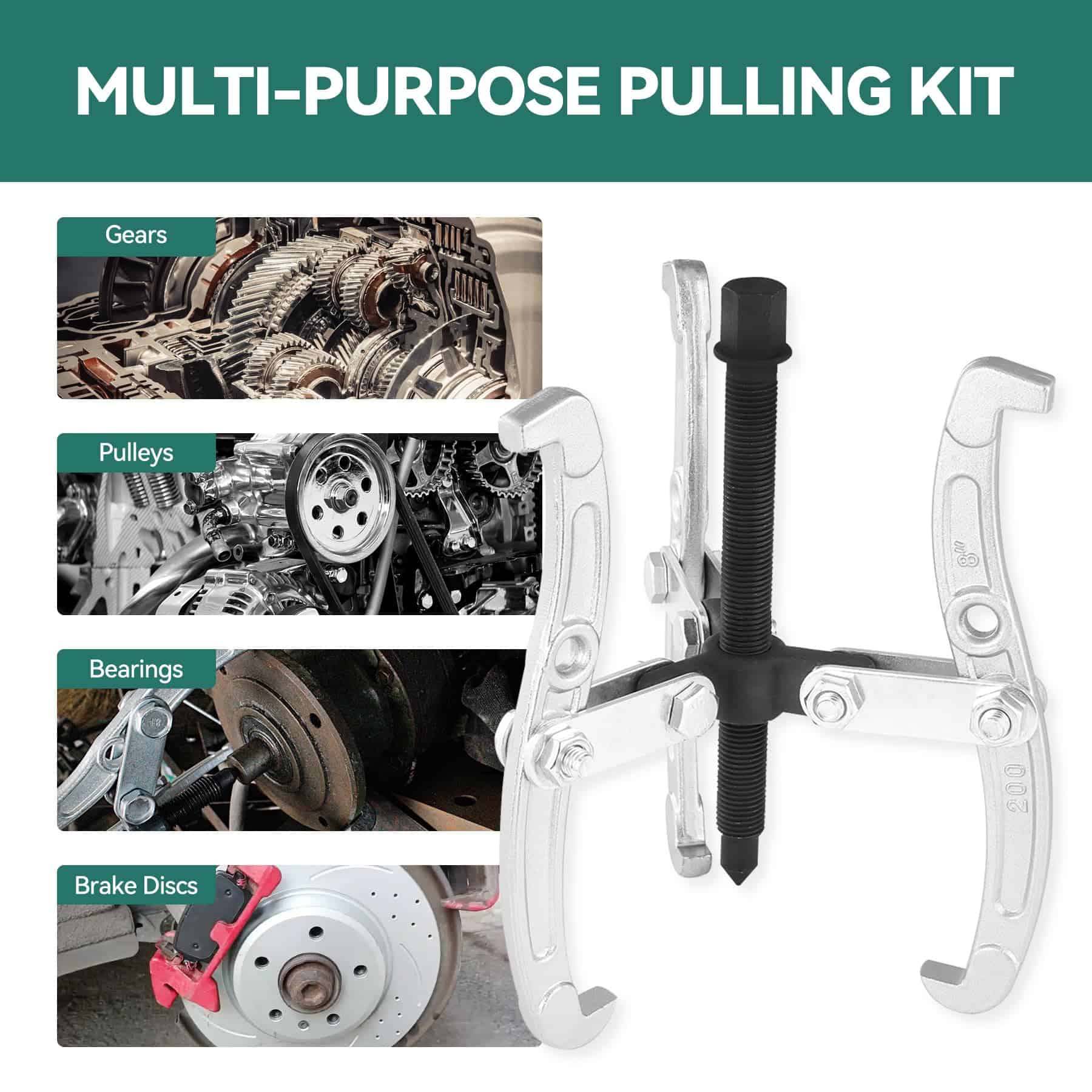 Juego de Extractores de Engranajes KOOPOOL, Set de 4 Piezas - Imagen 7