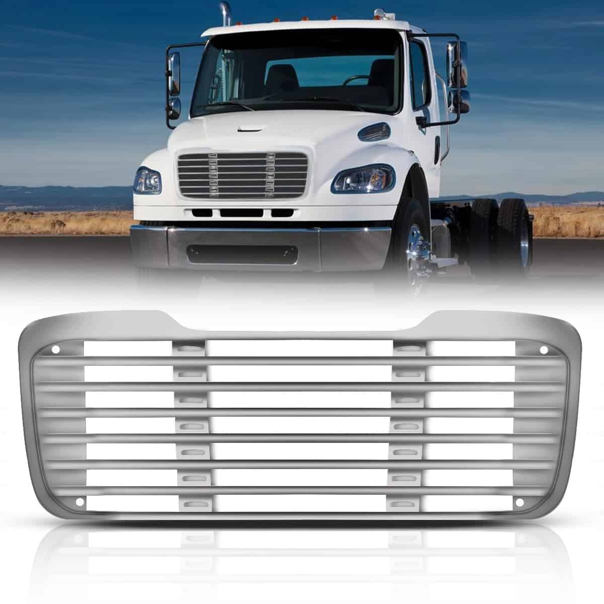 Parrilla delantera pintada color plateado sin pantalla