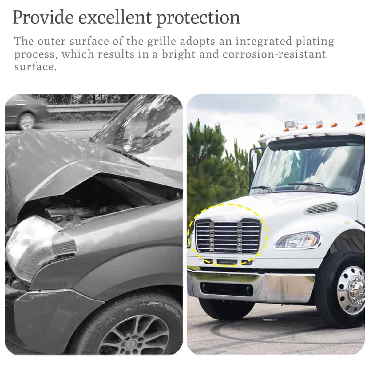 Parrilla Delantera Frontal Cromada Compatible Con - Imagen 5