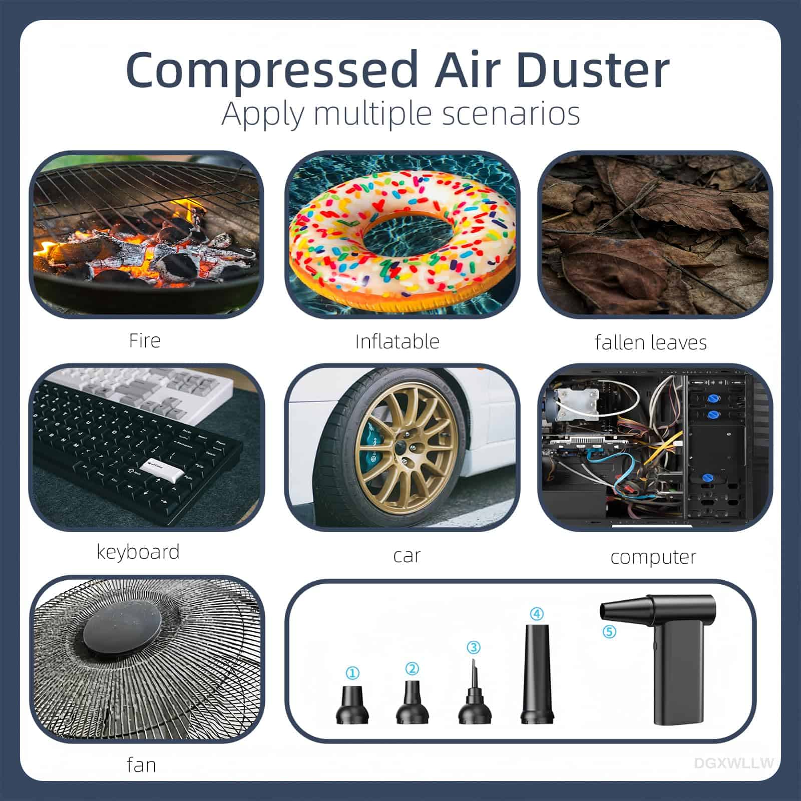 Soplador de aire comprimido eléctrico DGXWLLW, soplador de - Imagen 6