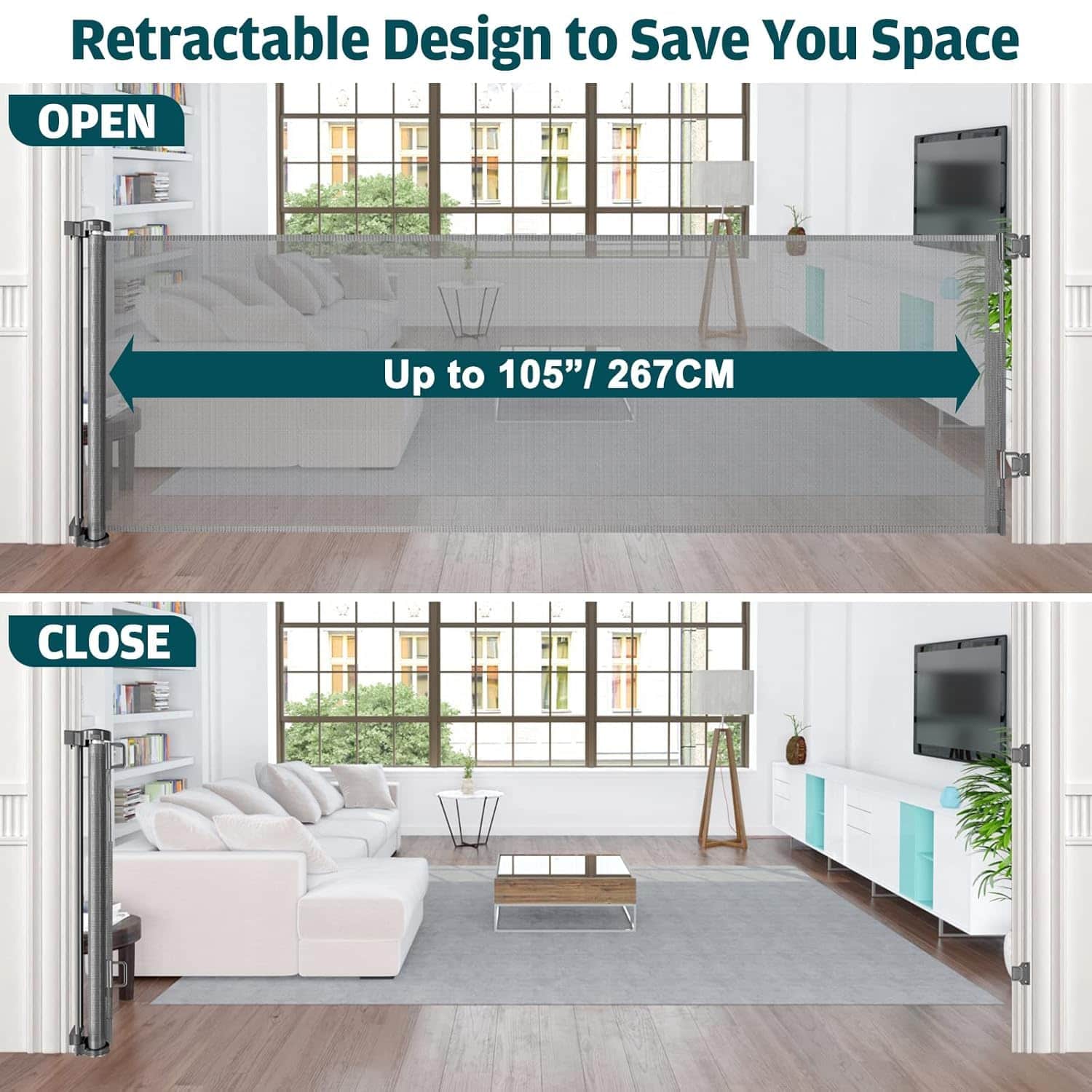 Puerta para Bebés de 105 Pulgadas de Ancho para Aberturas - Imagen 3