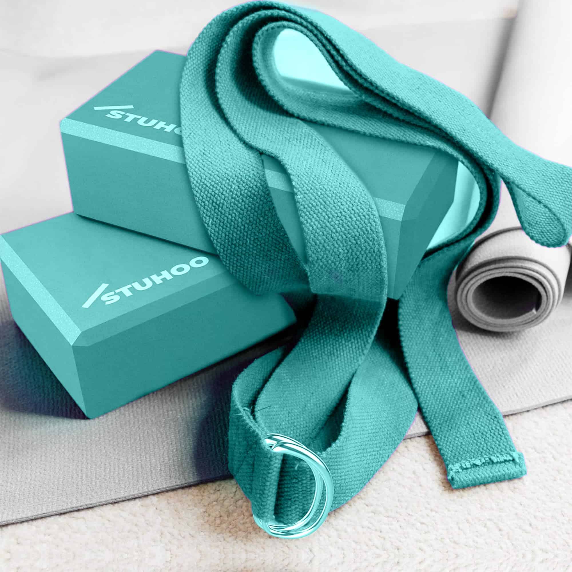 Paquete de 2 Bloques de Yoga STUHOO y Correa de Yoga - Imagen 6