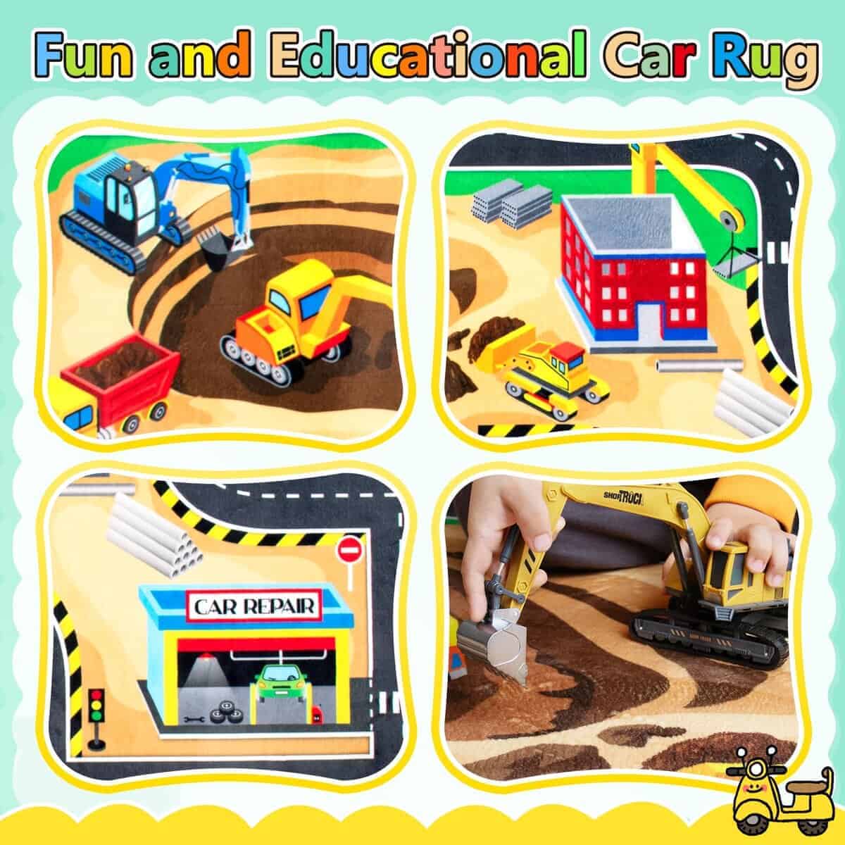 Tapete de Juego de Sitio de Construcción para Niños, 5x7 - Imagen 4