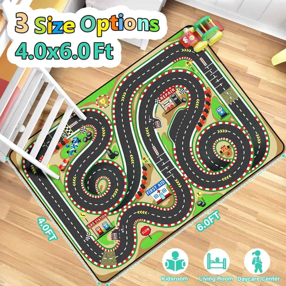 Tapete para Niños, Tapete de Pista de Carreras, -Race Track - Imagen 7