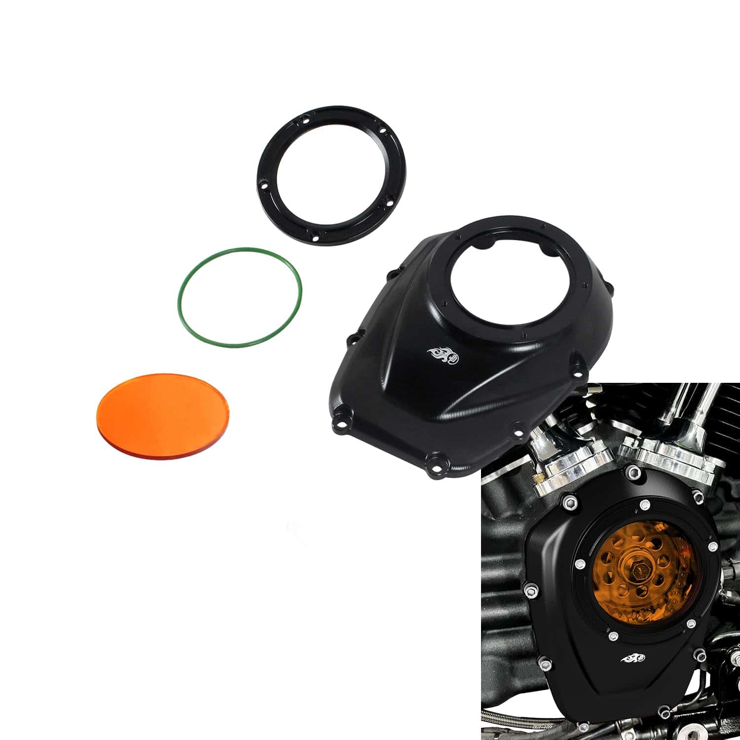 Cubierta de leva visible de aluminio negro POWER JAMES para