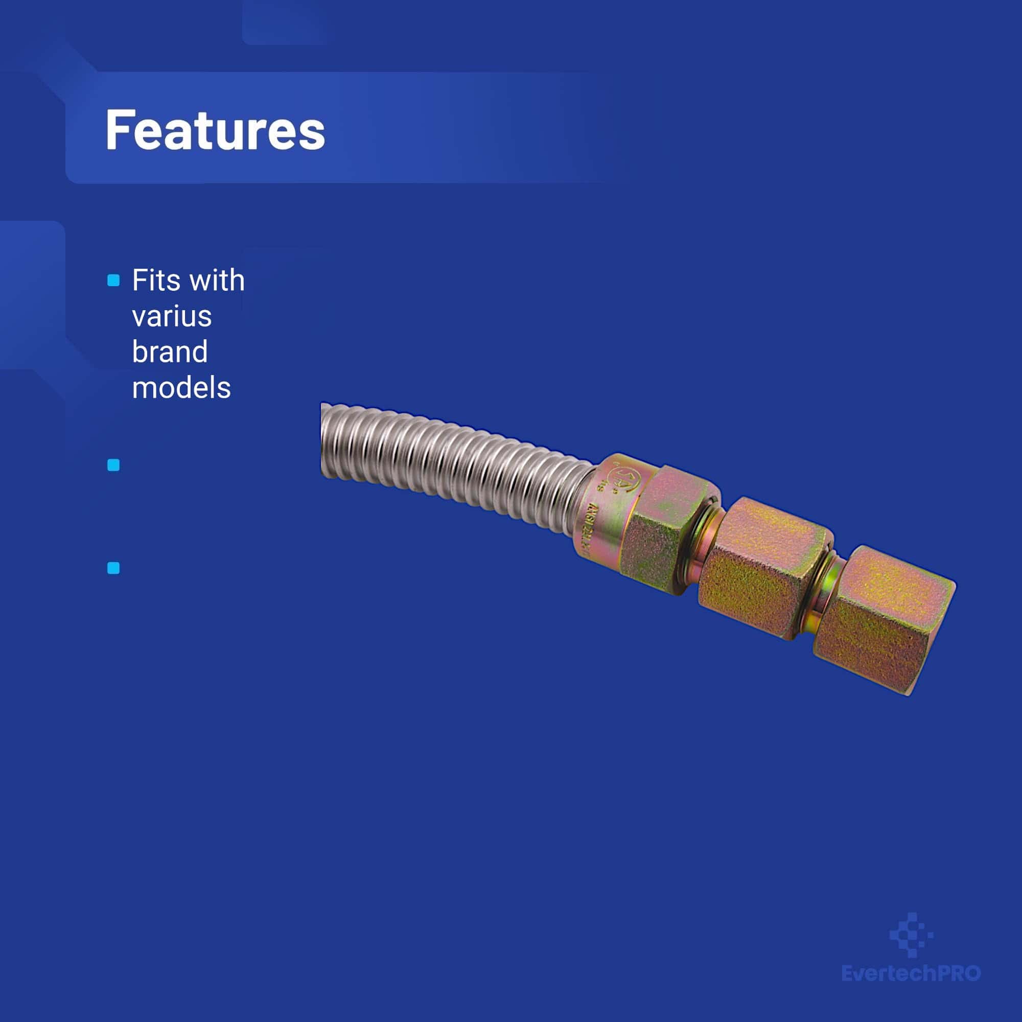 Conector de Gas para Secadora EvertechPRO de 4 pies, 3/8 - Imagen 5
