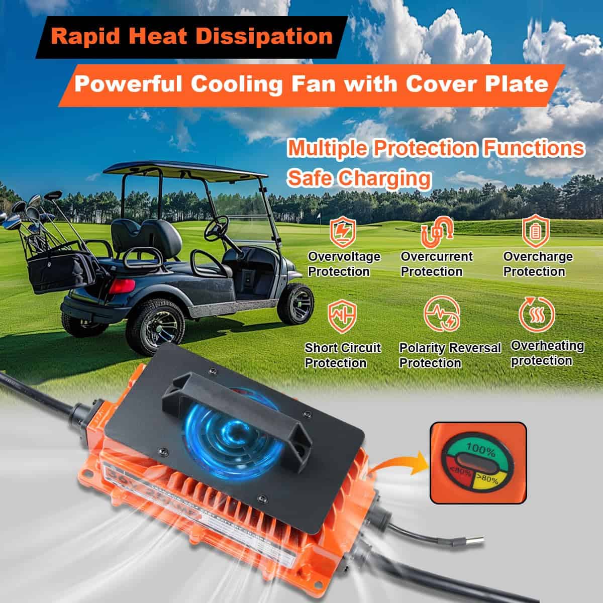 Cargador de batería de carrito de golf de 25 AMP 36 Voltios - Imagen 4