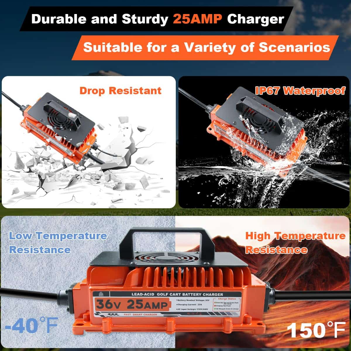 Cargador de batería de carrito de golf de 25 AMP 36 Voltios - Imagen 6