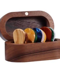 Set de Soporte de Plectros para Guitarra de Nogal con 2