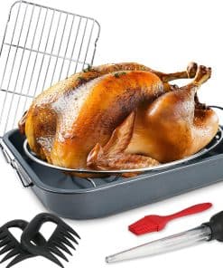 CLAVANY Rack para asar acero inoxidable Roaster de pavo con