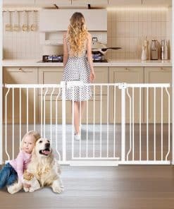 Puerta de bebé extra ancha owlie para escaleras y puertas