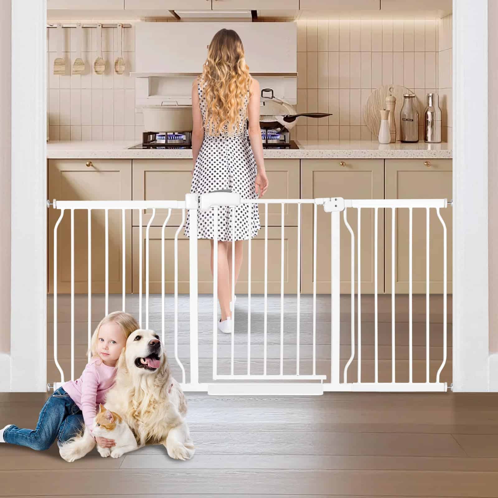 Puerta de bebé extra ancha owlie para escaleras y puertas