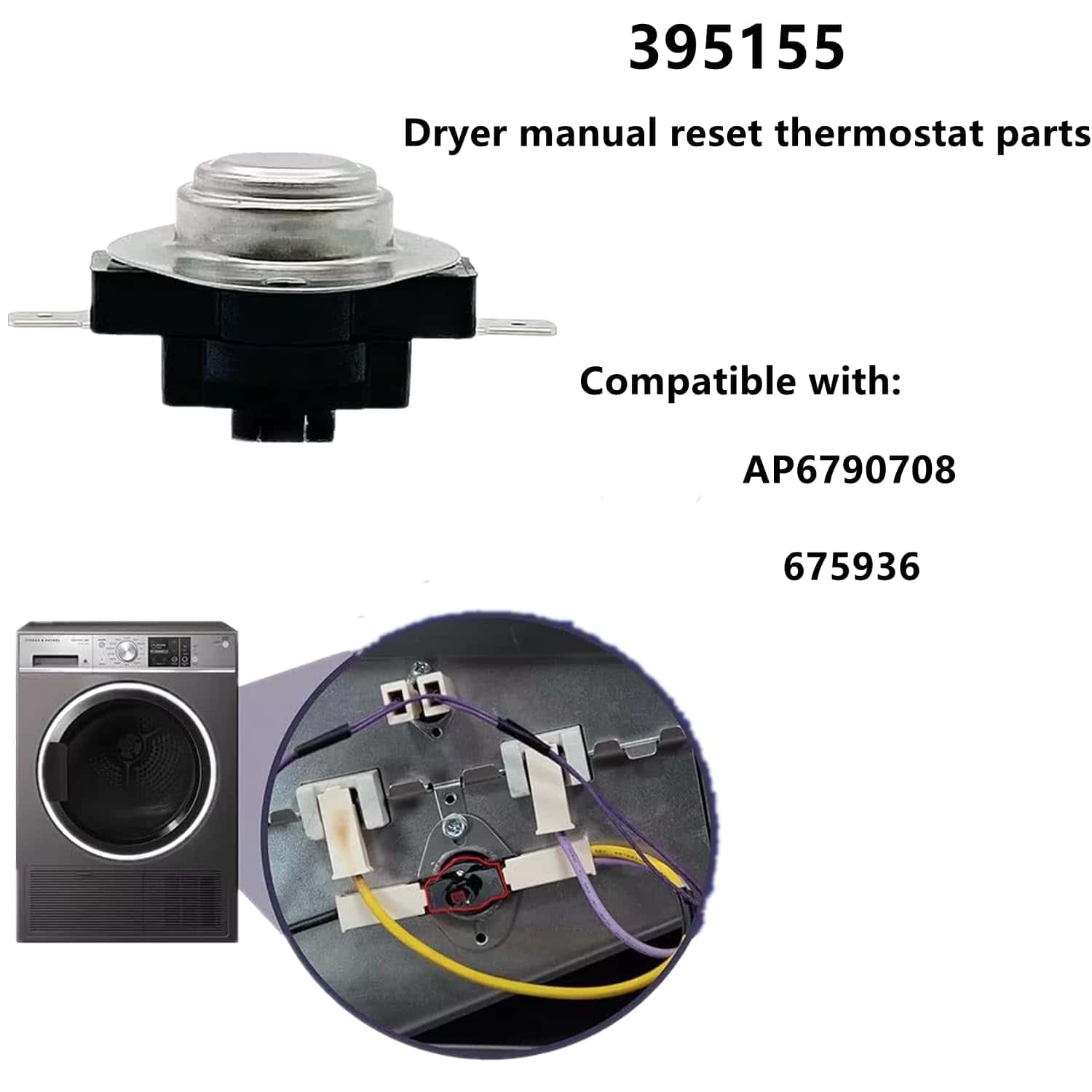 Termostato de reajuste manual para secadora 395155 - Pieza - Imagen 6