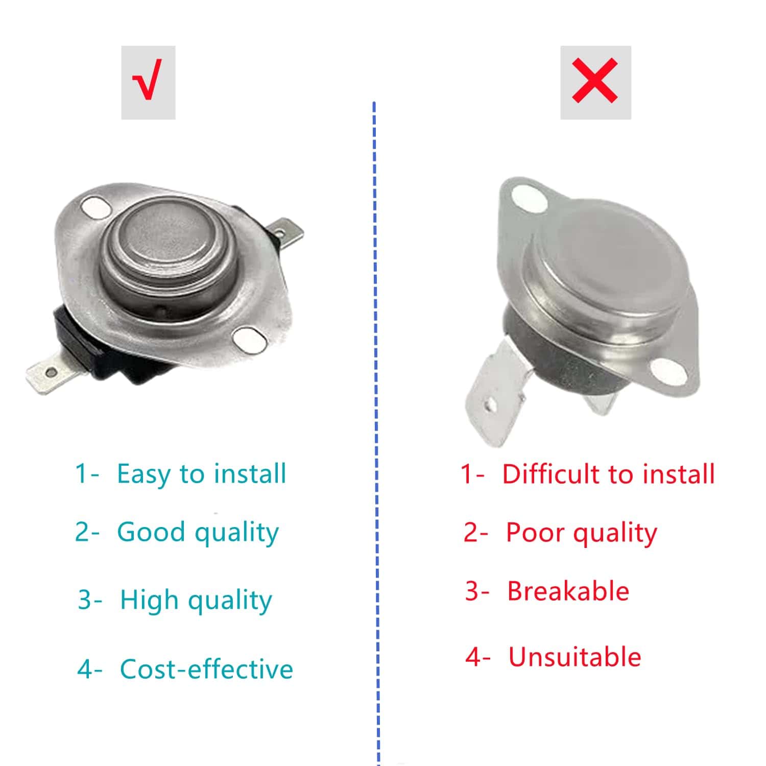Termostato de reajuste manual para secadora 395155 - Pieza - Imagen 4