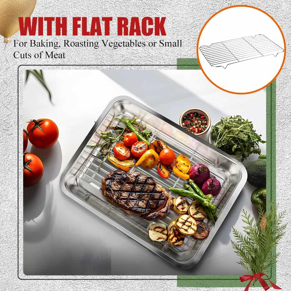 Asador de Pavo de Acero Inoxidable CLAVANY con Bandeja y - Imagen 7