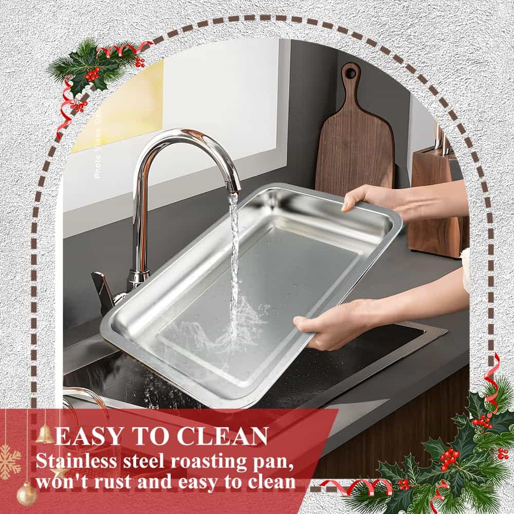 Asador de Pavo de Acero Inoxidable CLAVANY con Bandeja y - Imagen 9