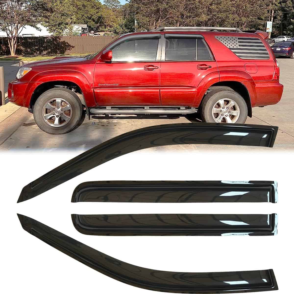 4pcs Deflectores de lluvia a prueba de golpes originales y