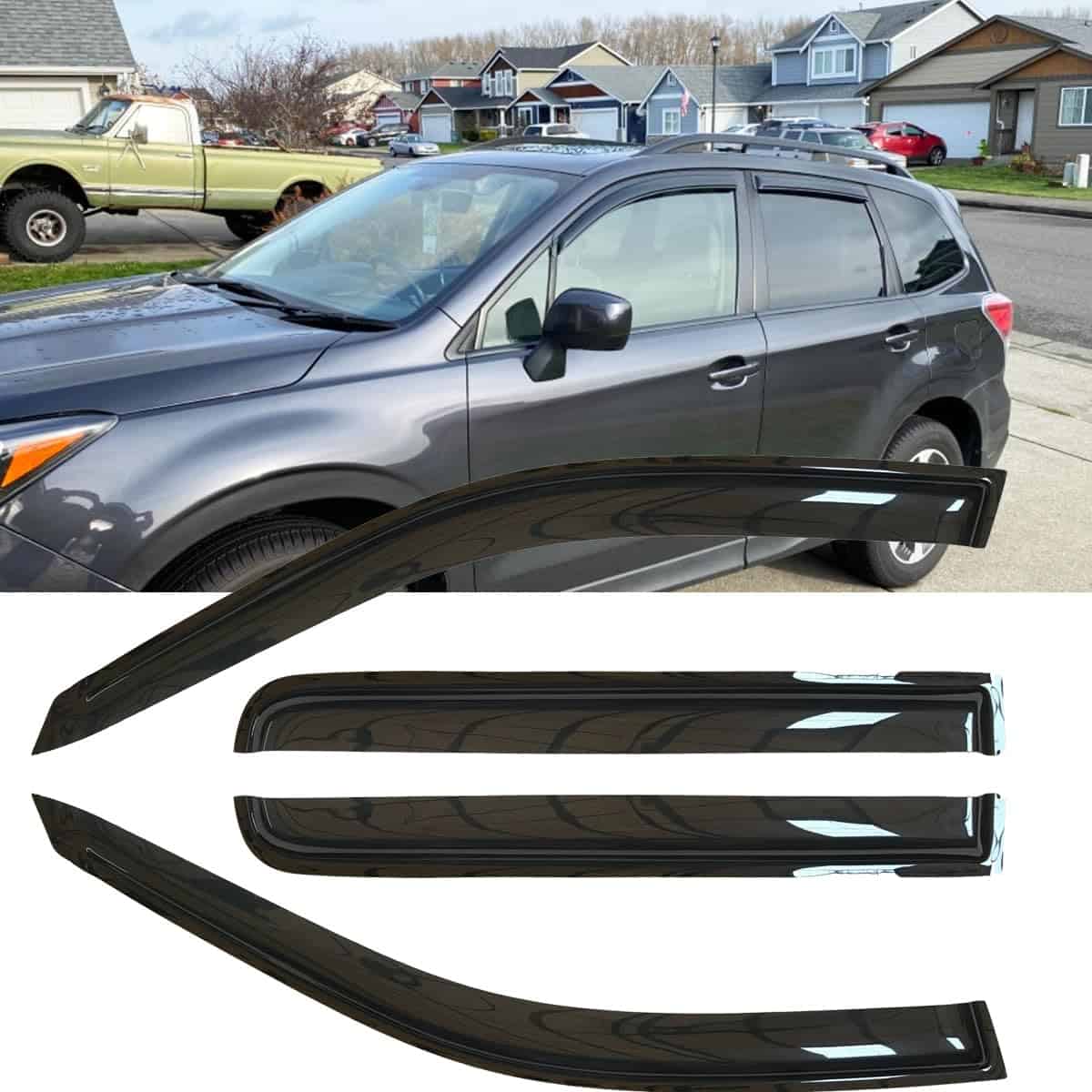 4pcs Deflectores de ventanas laterales irrompibles