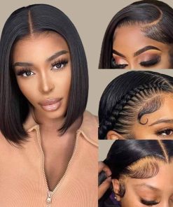 Pelucas de Encaje Frontal de Bob de 14 Pulgadas de Cabello