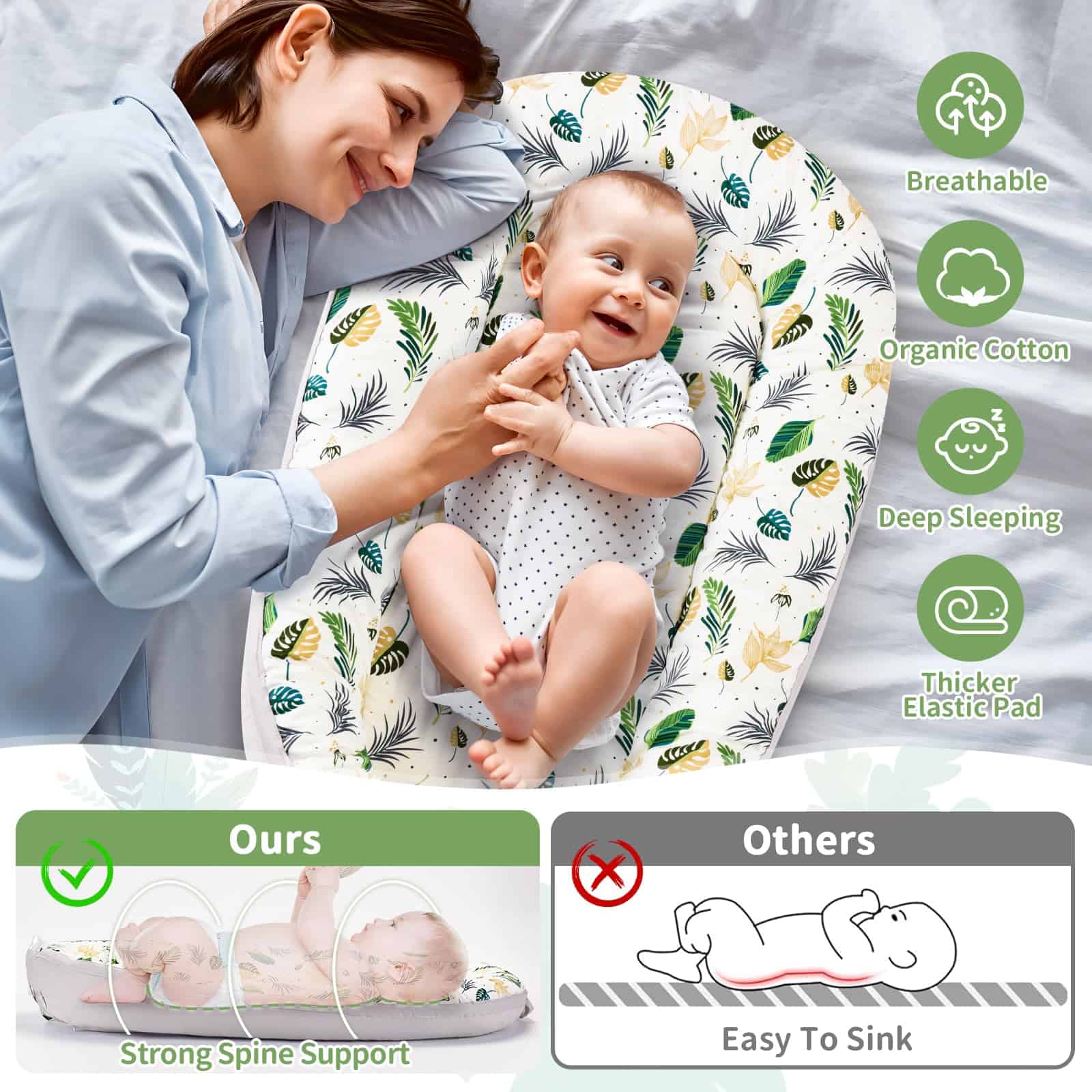 Nido para bebé - Baby Nest para 0-24 meses, Ultra Suave - Imagen 3