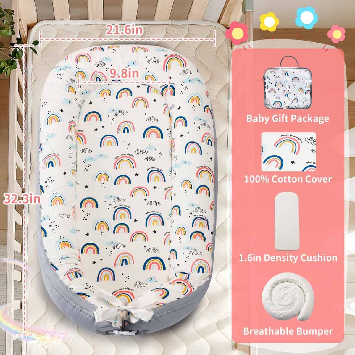 Nido de bebé para 0-24 meses, Ultra Suave de Algodón - Imagen 5