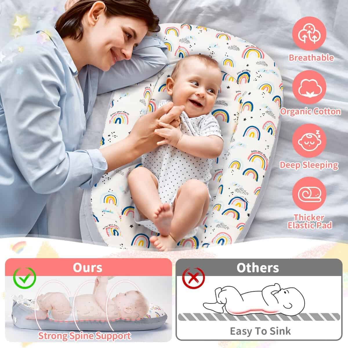 Nido de bebé para 0-24 meses, Ultra Suave de Algodón - Imagen 3