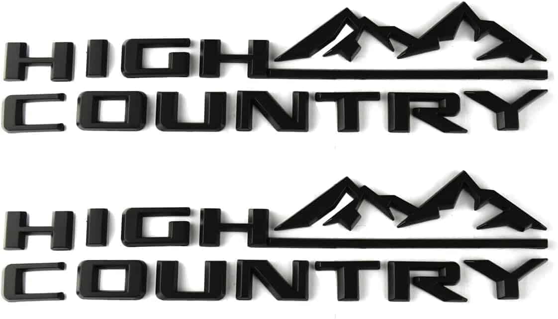2Pcs Emblemas Laterales High Country Logo Letras Insignia
