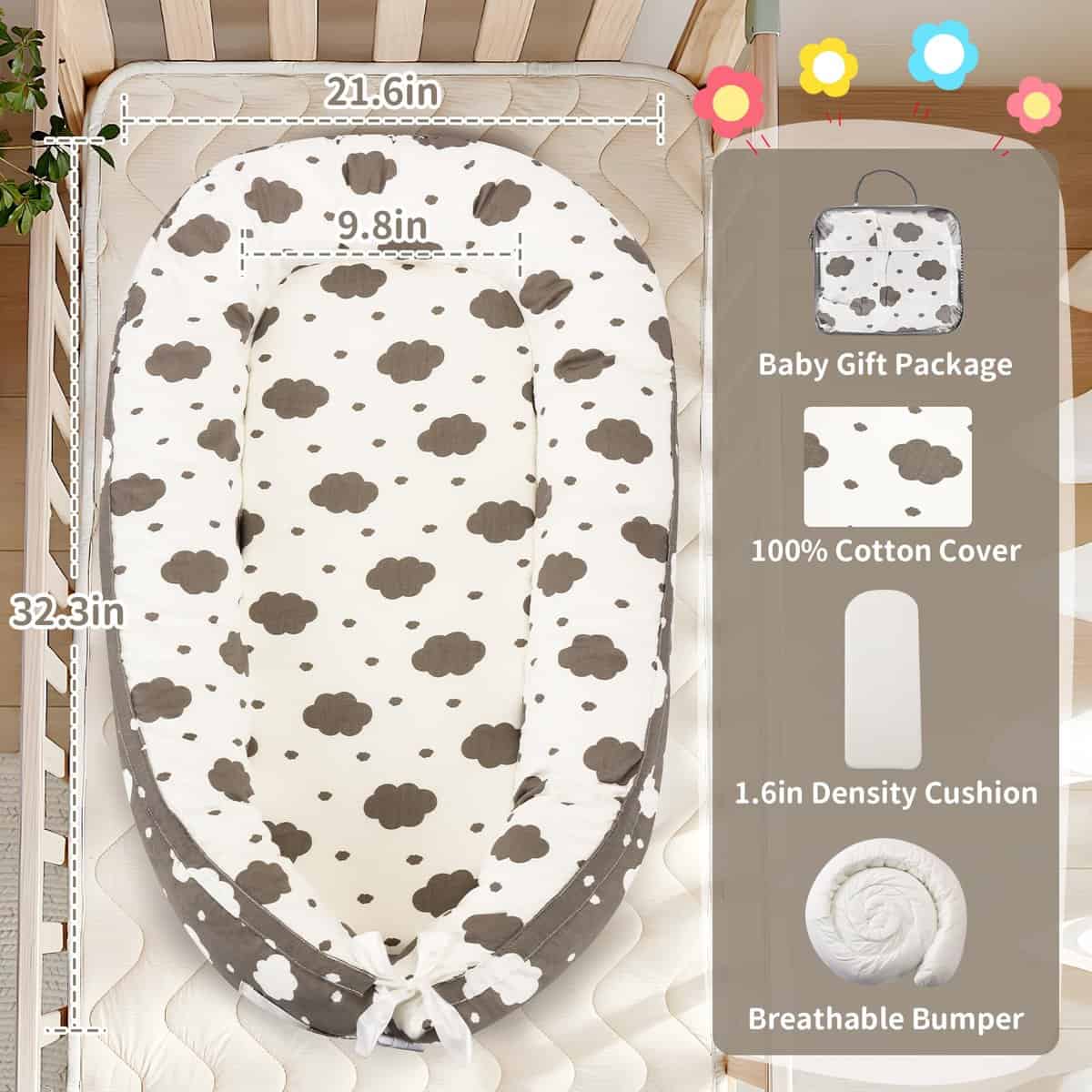 Babynido - Nido para Bebé de 0 a 24 Meses, Suave Algodón - Imagen 5