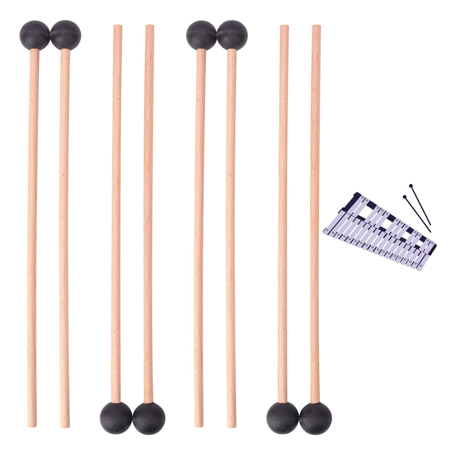 4 Pares de Maza de Campana Negras Geytetqi, 15 Pulgadas de