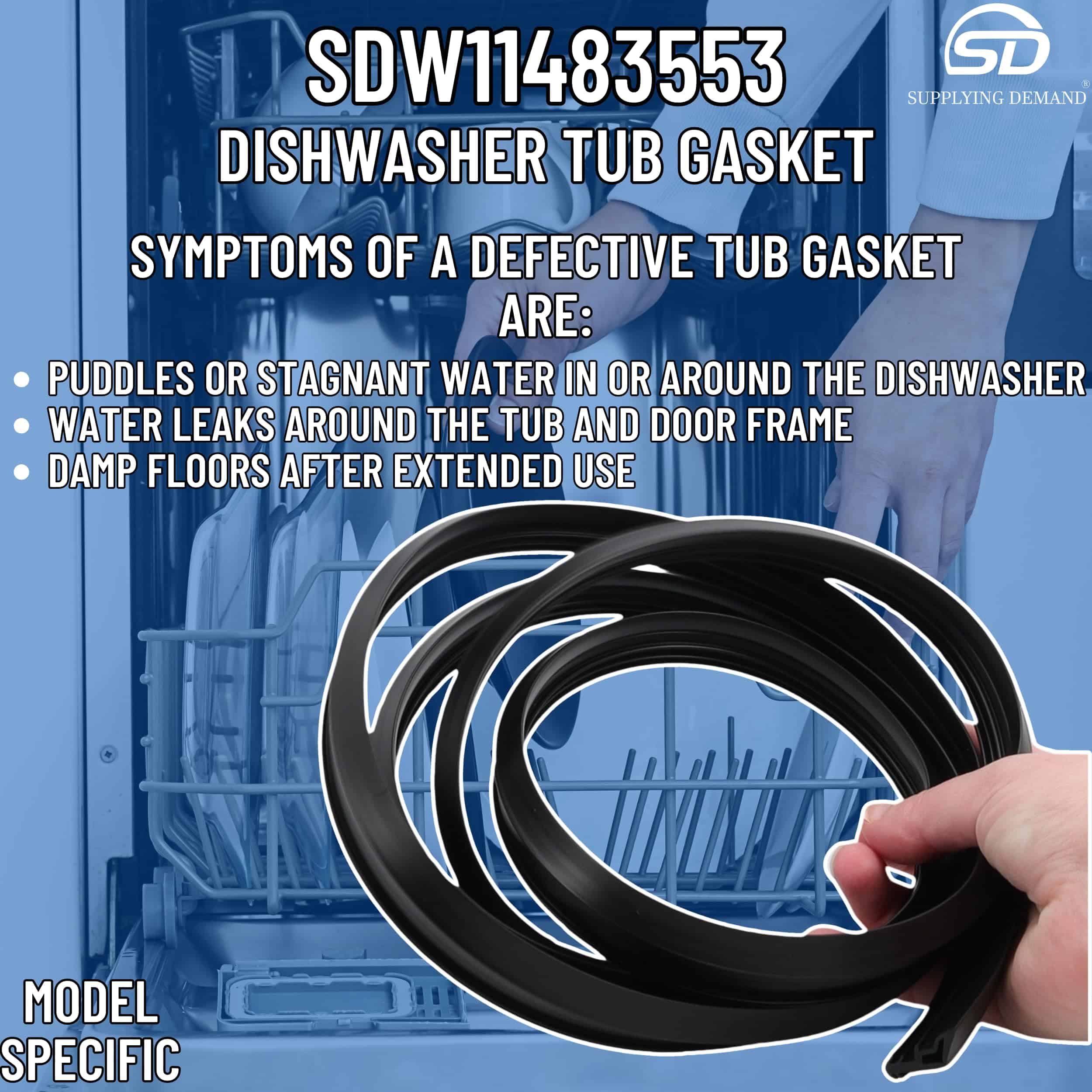 Junta de Tina para Lavavajillas Supplying Demand W11483553 - Imagen 8