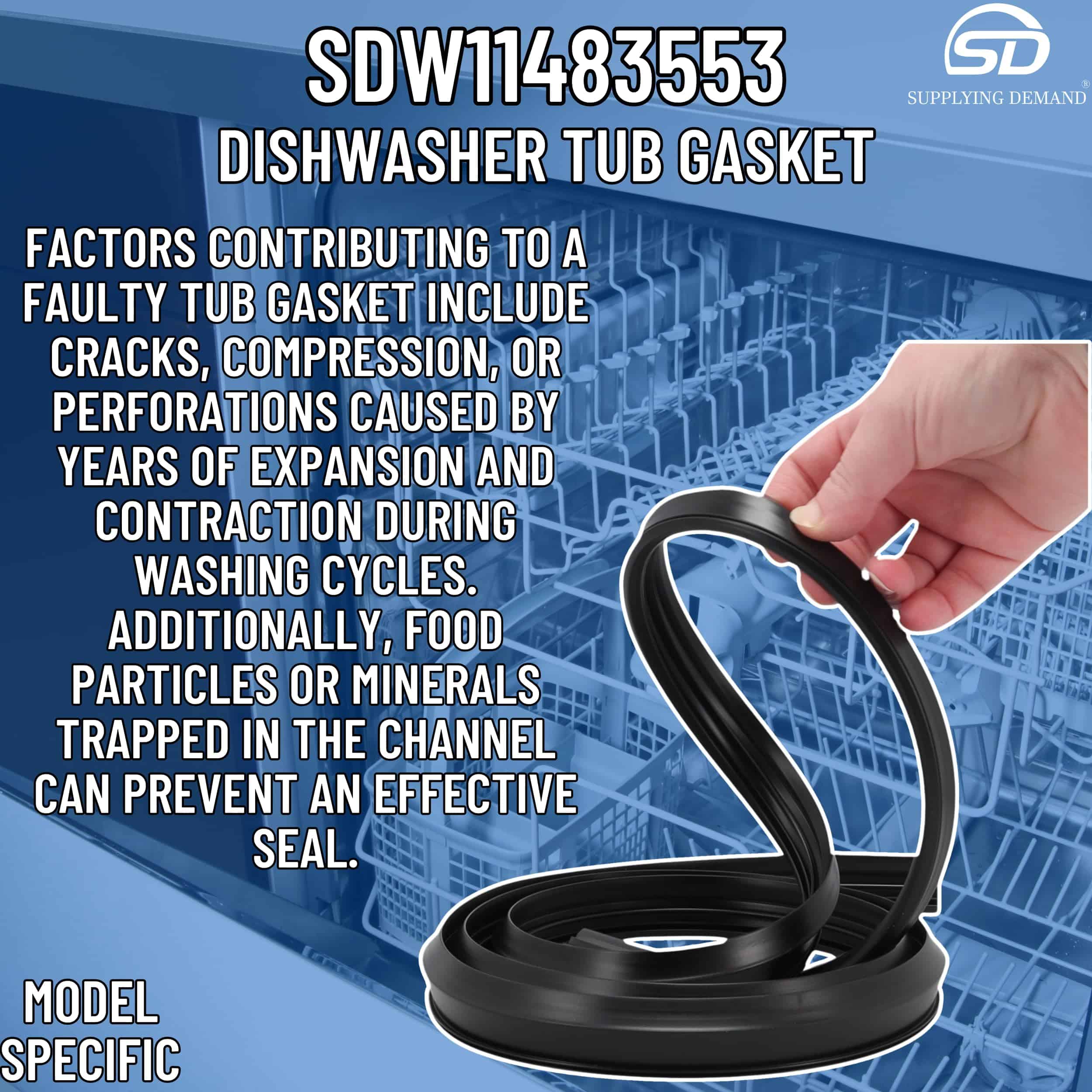 Junta de Tina para Lavavajillas Supplying Demand W11483553 - Imagen 6