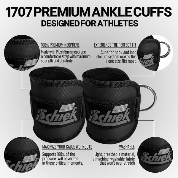 Schiek Sports 1707 Puños para Tobillo - Ideal para Glute - Imagen 4