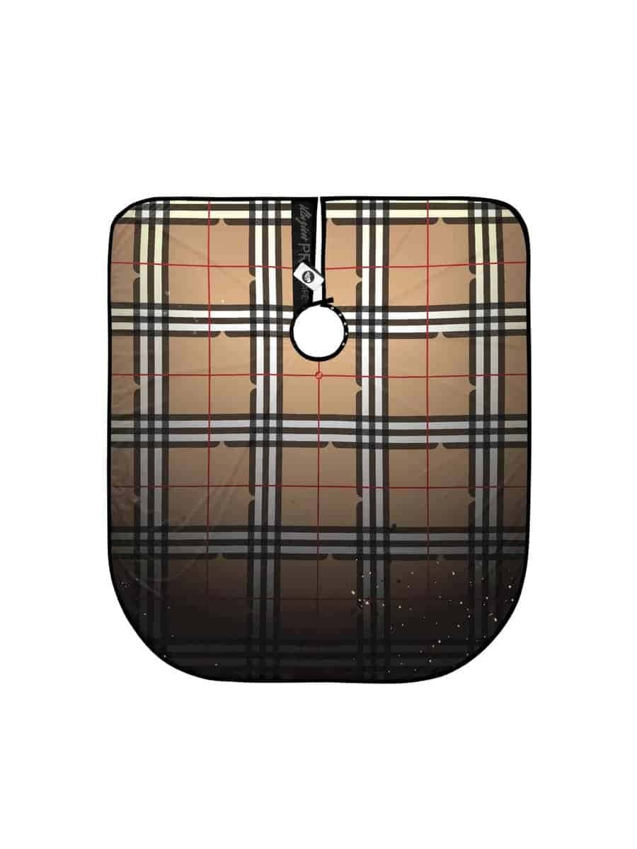 Capa de Barbero Illuzien Tan Plaid PRO, Capa de Corte de