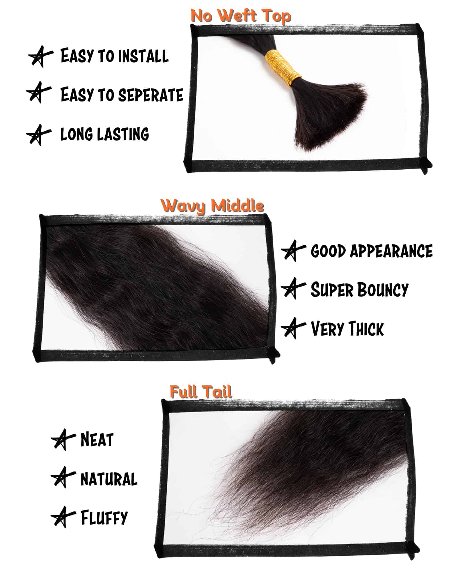 Cabello Humano de Trenzado en Volumen - Cabello Humano para - Imagen 4