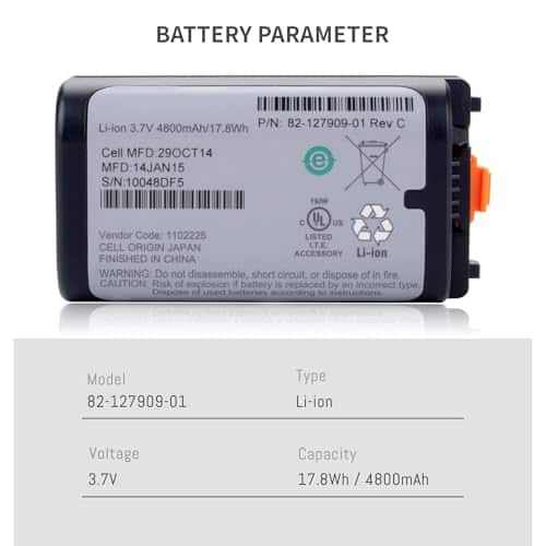 Batería de reemplazo 82-127909-02 para Symbol Zebra MC3190 - Imagen 3